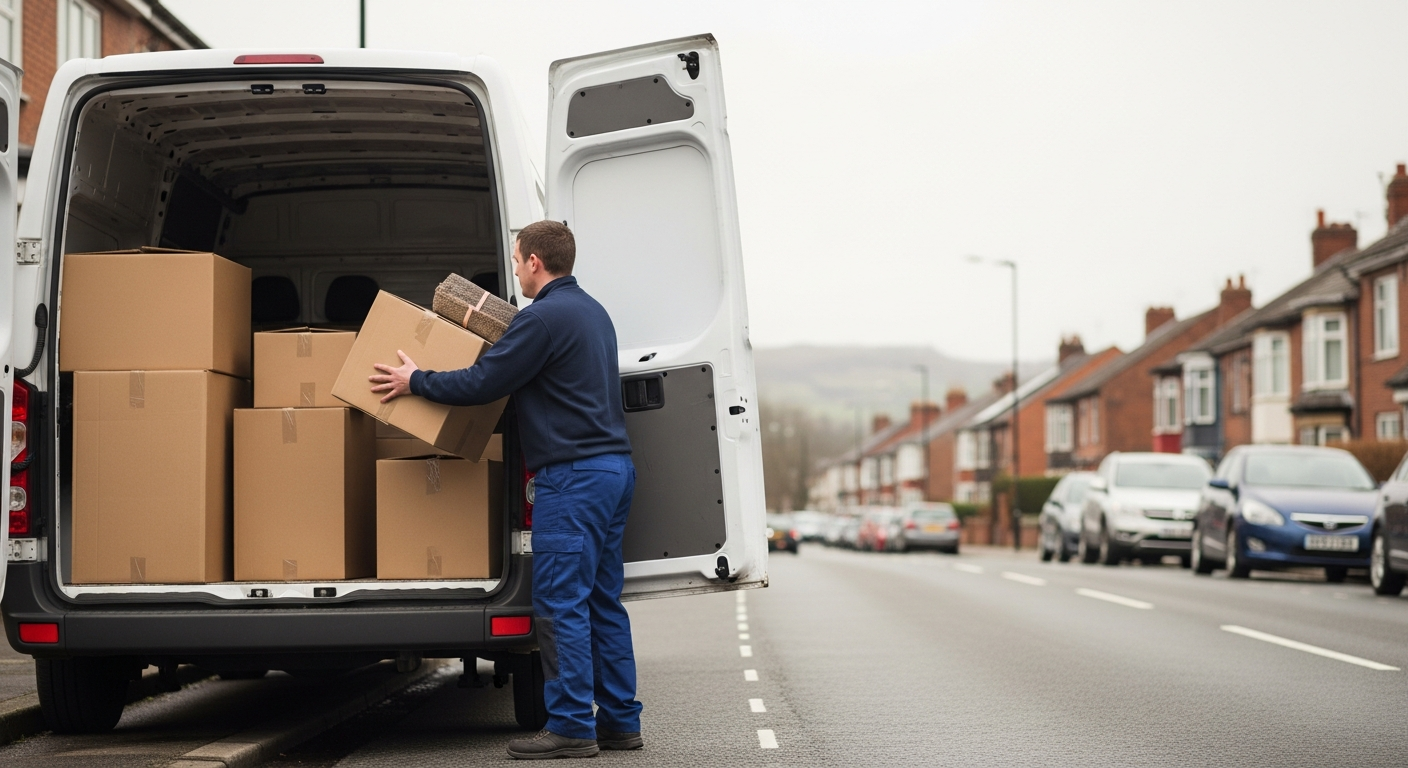 DMR Removals Ltd van and team ready for a job in Carlisle, Cumbria
